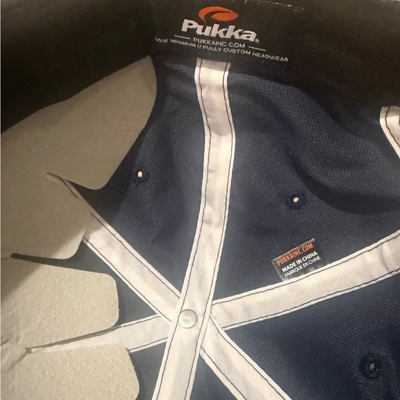 Navy Blue Baseball Cap with Embroidered Fedora Hat and Hibiscus NWT - Picture 8 of 10